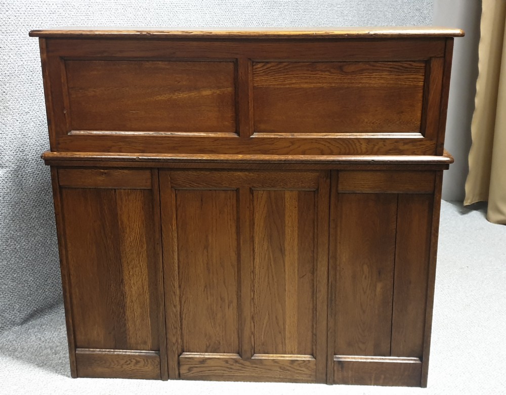 Wonderful Golden Oak Roll Top Bureau View XIV