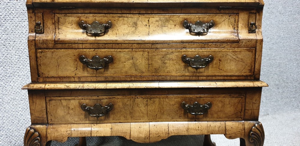 Superb Queen Anne Burr Walnut Bureau View III