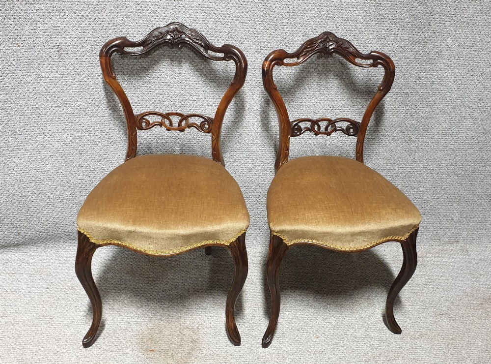 Pair Victorian Rosewood Hall Chairs