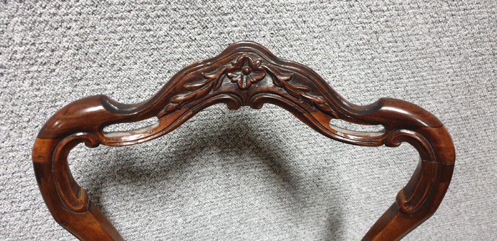 Pair Victorian Rosewood Hall Chairs View IV