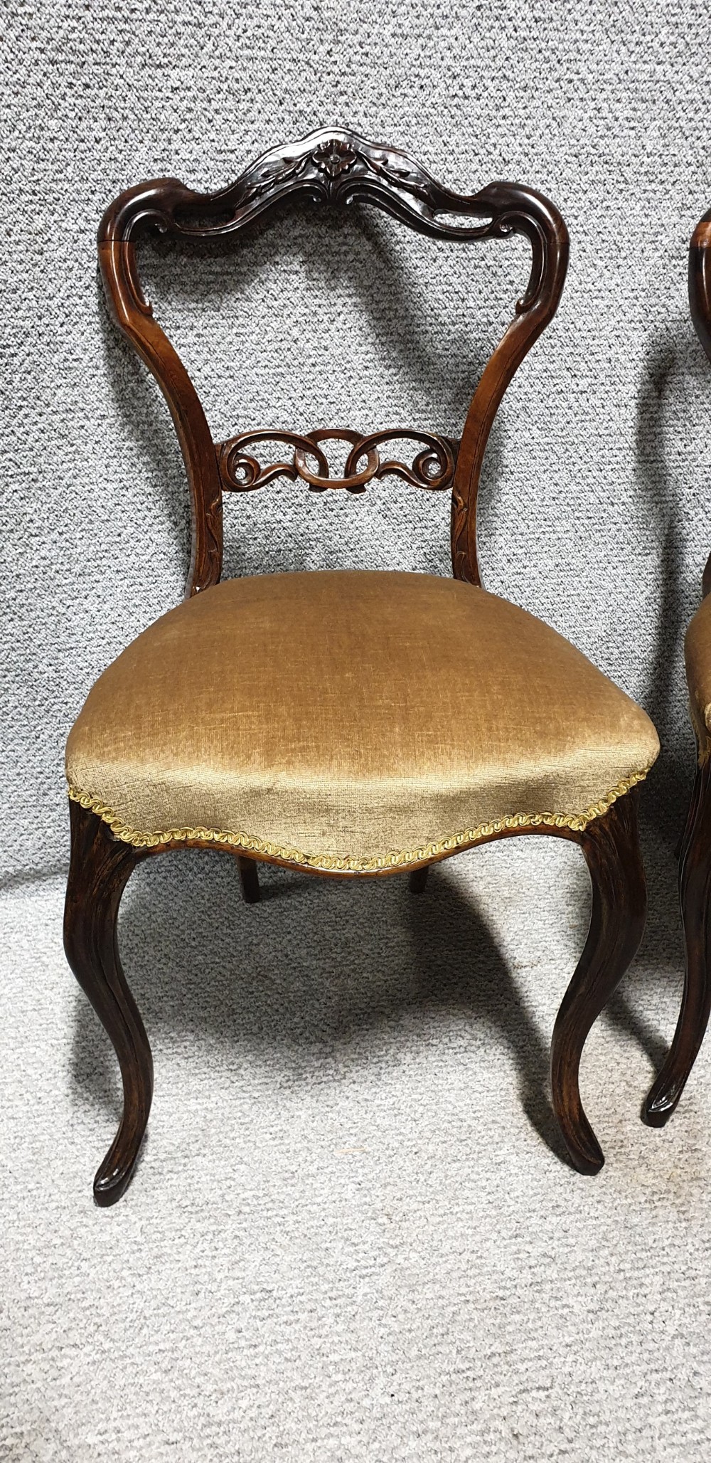 Pair Victorian Rosewood Hall Chairs View VI
