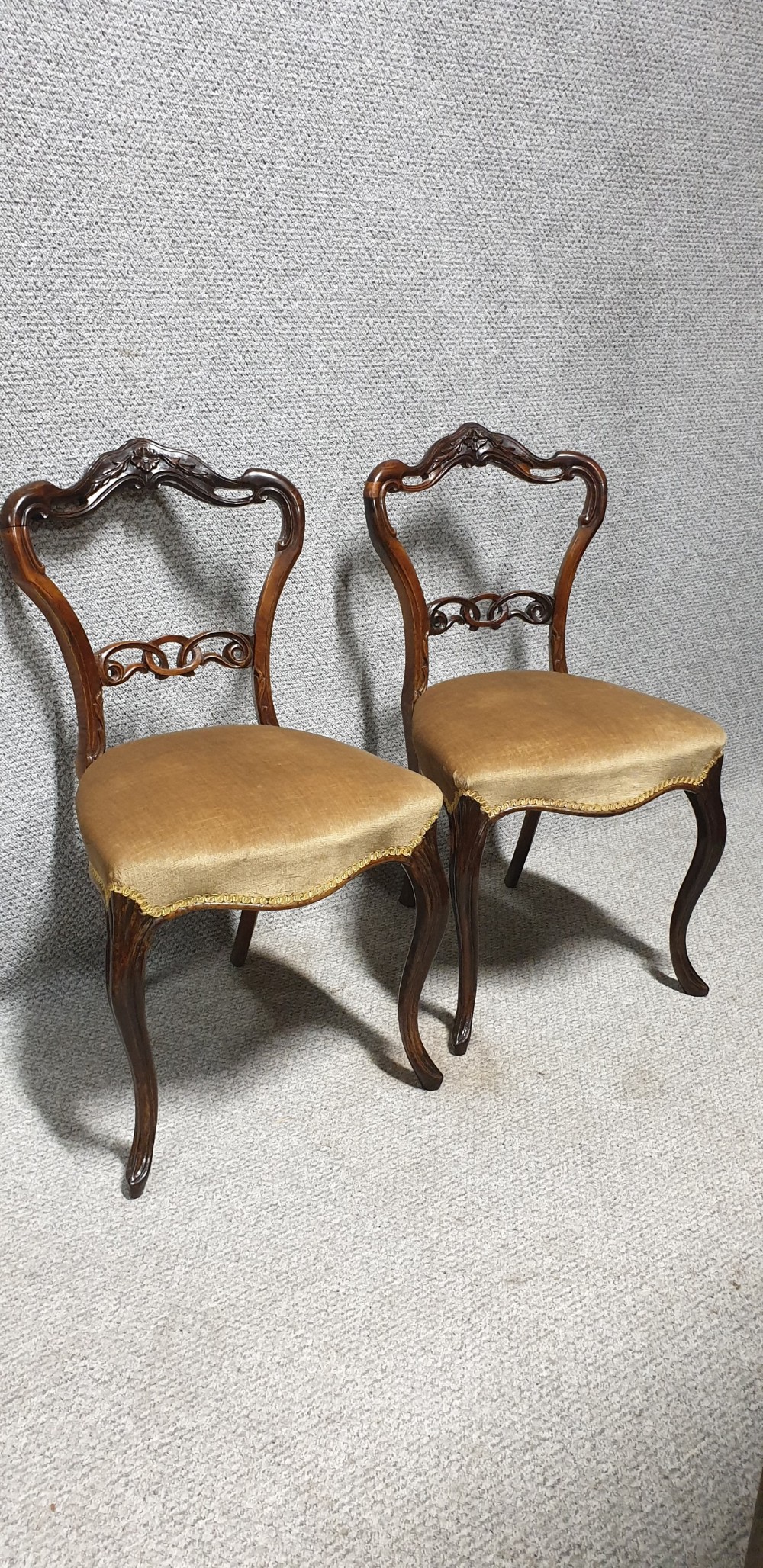Pair Victorian Rosewood Hall Chairs View VII
