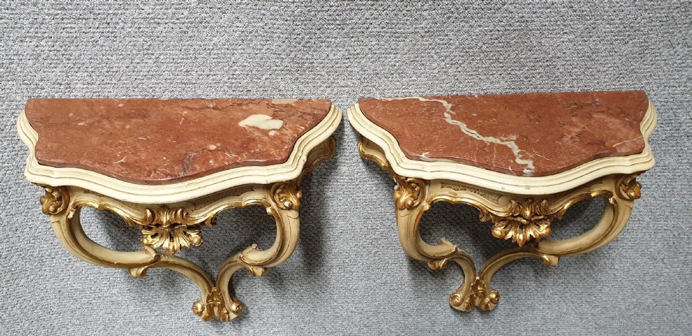 Good Pair French Parcel Gilt Console Tables View III