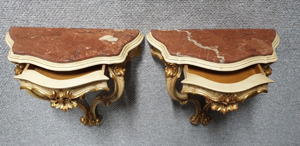 Good Pair French Parcel Gilt Console Tables View IV
