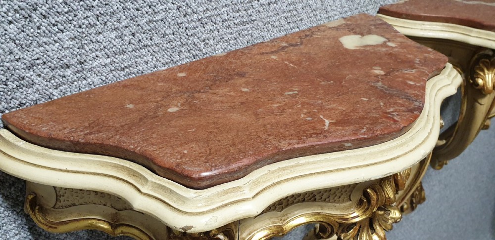 Good Pair French Parcel Gilt Console Tables View XI