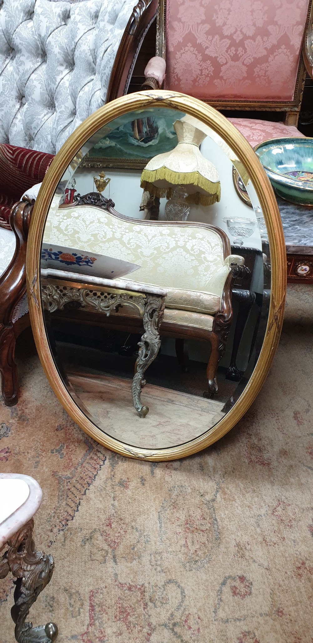 Edwardian Oval Gilt Mirror  View VII