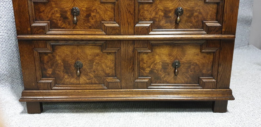 Burr Walnut and Oak Chest of Drawers View VI