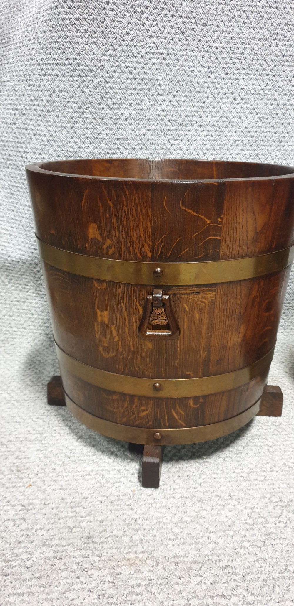 Pair Large Banded Oak Planters View VI