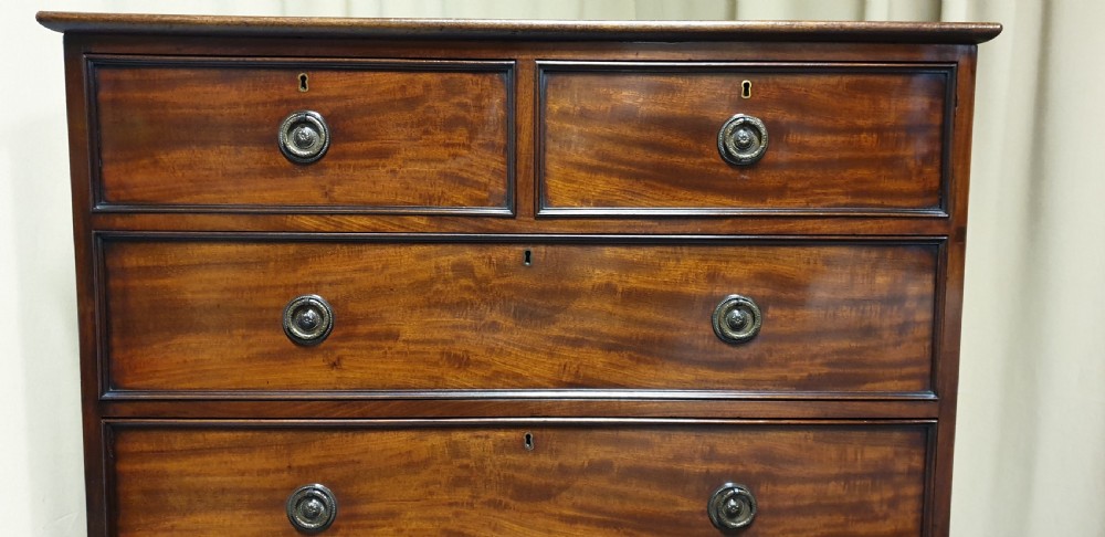 Tall Bank Mahogany Chest of Drawers  View II
