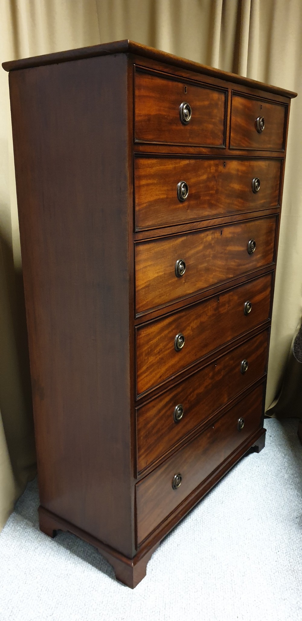 Tall Bank Mahogany Chest of Drawers  View V