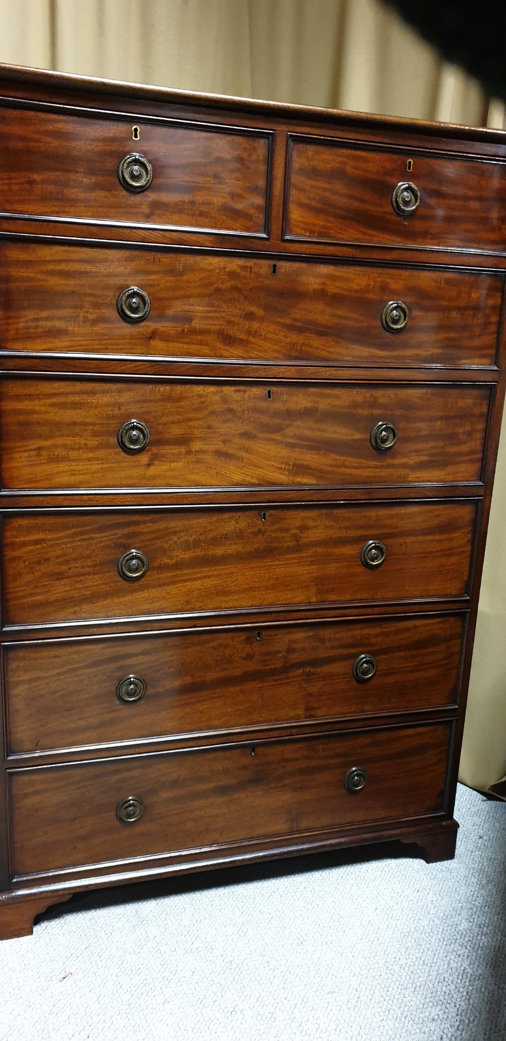 Tall Bank Mahogany Chest of Drawers  View VIII