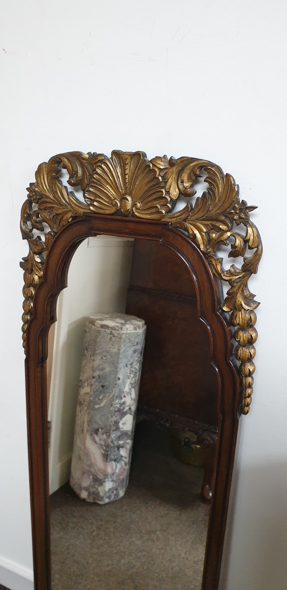 Walnut and Parcel Gilt Hall Mirror View VI