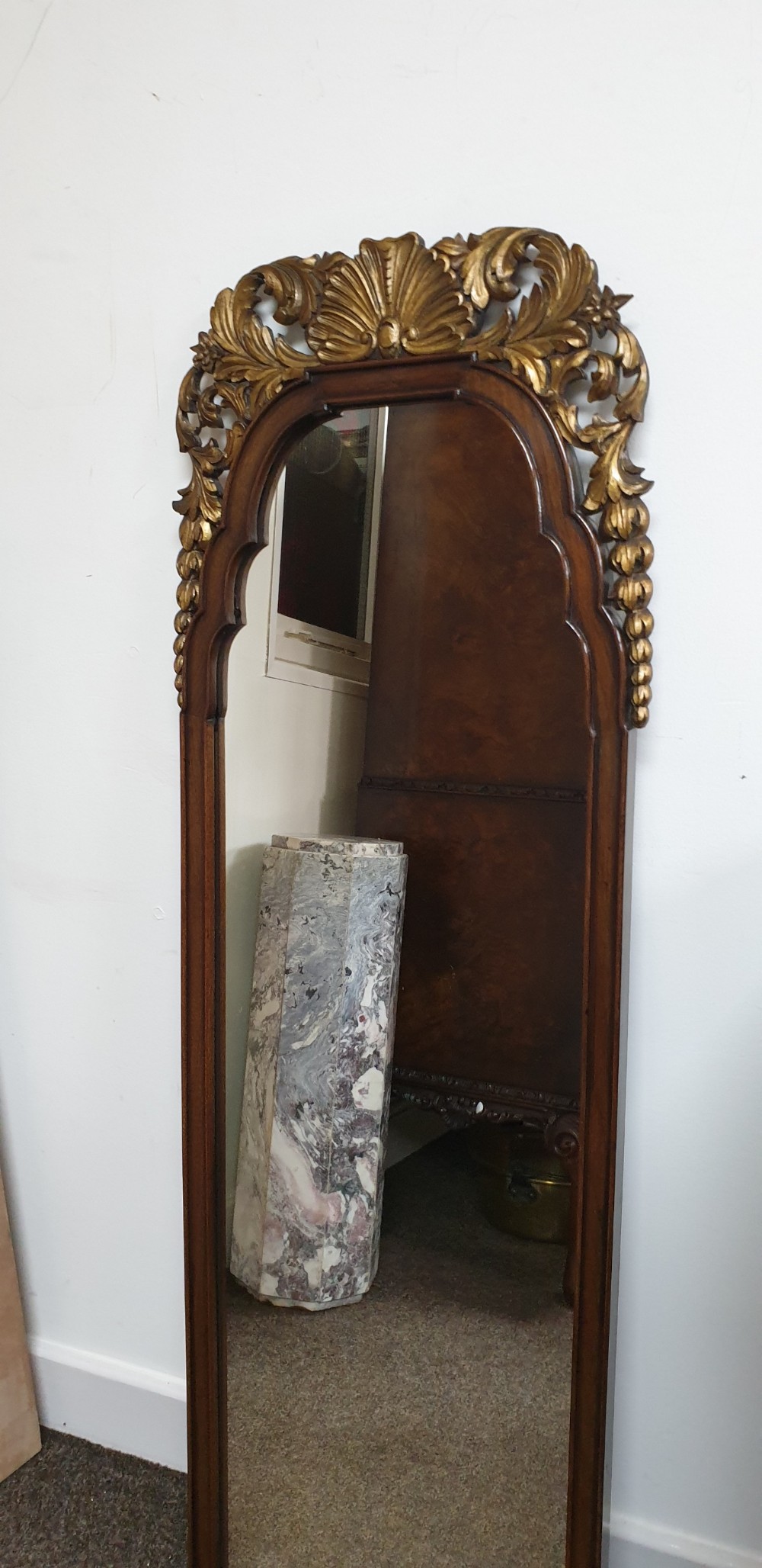 Walnut and Parcel Gilt Hall Mirror View VII