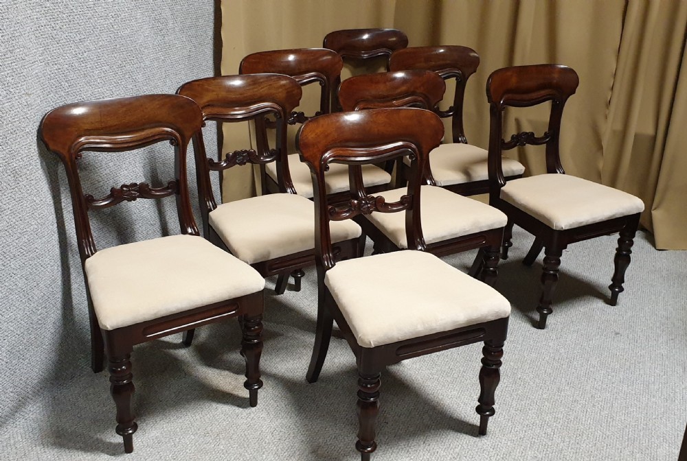 Superb Quality Set Eight Mahogany Dining Chairs 