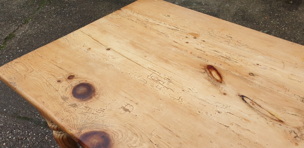 Large Pine Refrectory Kitchen Table  View III