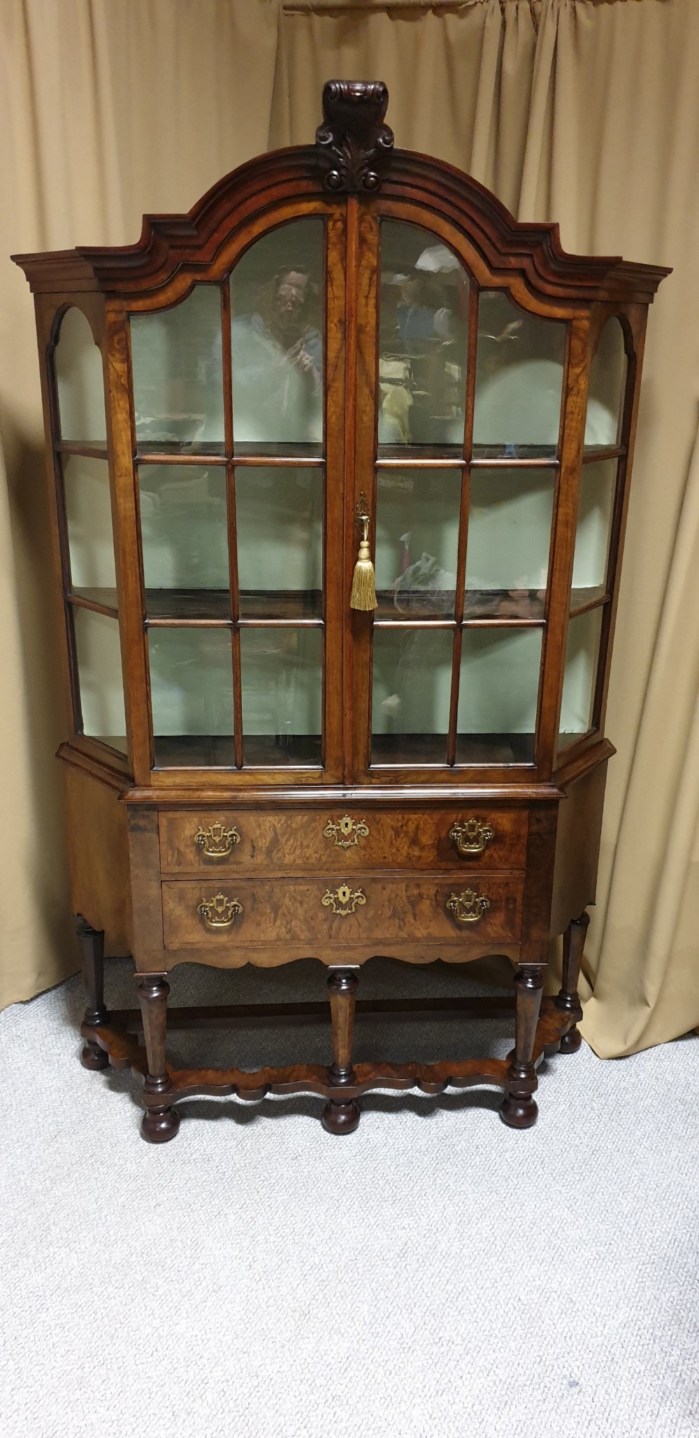 Outstanding Burr Walnut Display Cabinet View VIII