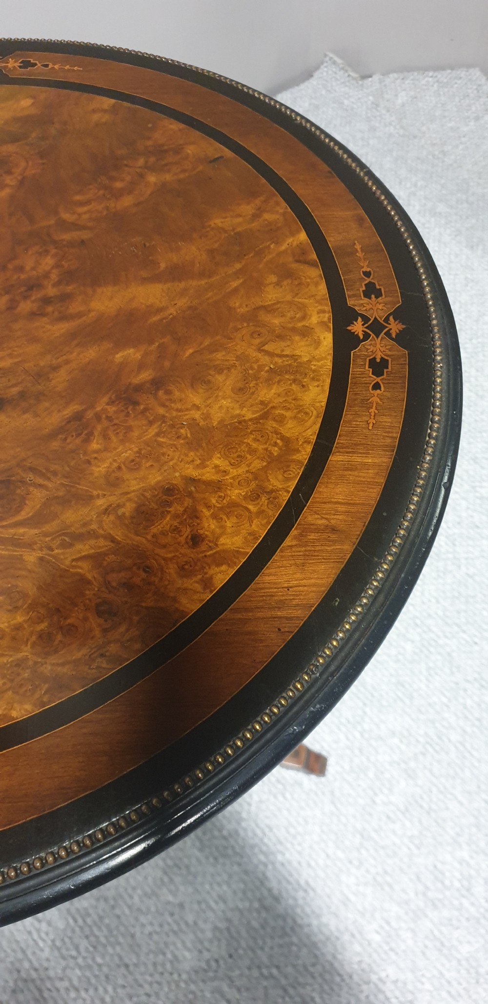 Superb Amboyna Pedesta Table View VIII