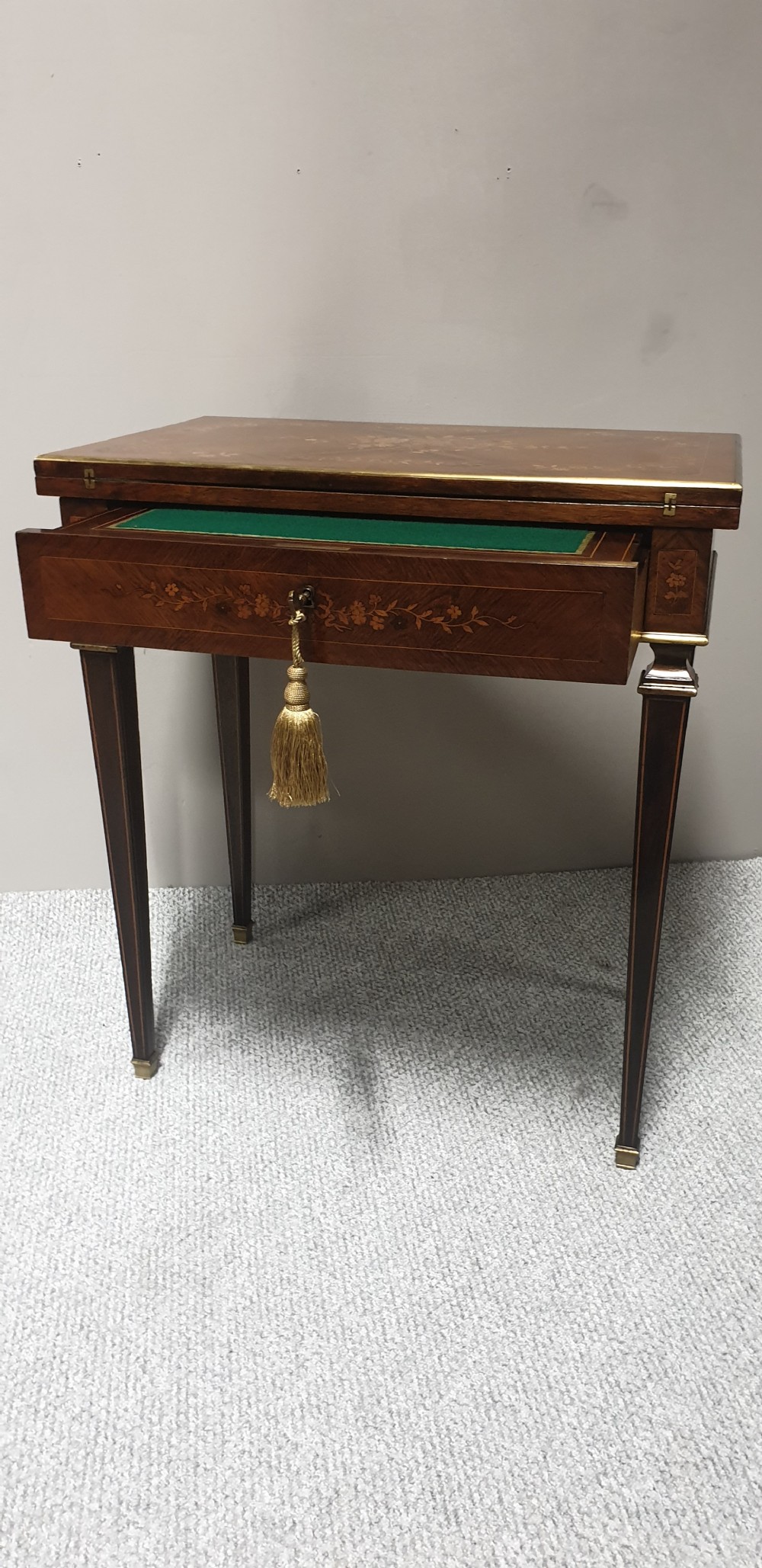 French Marquetry Games Writing Table View V