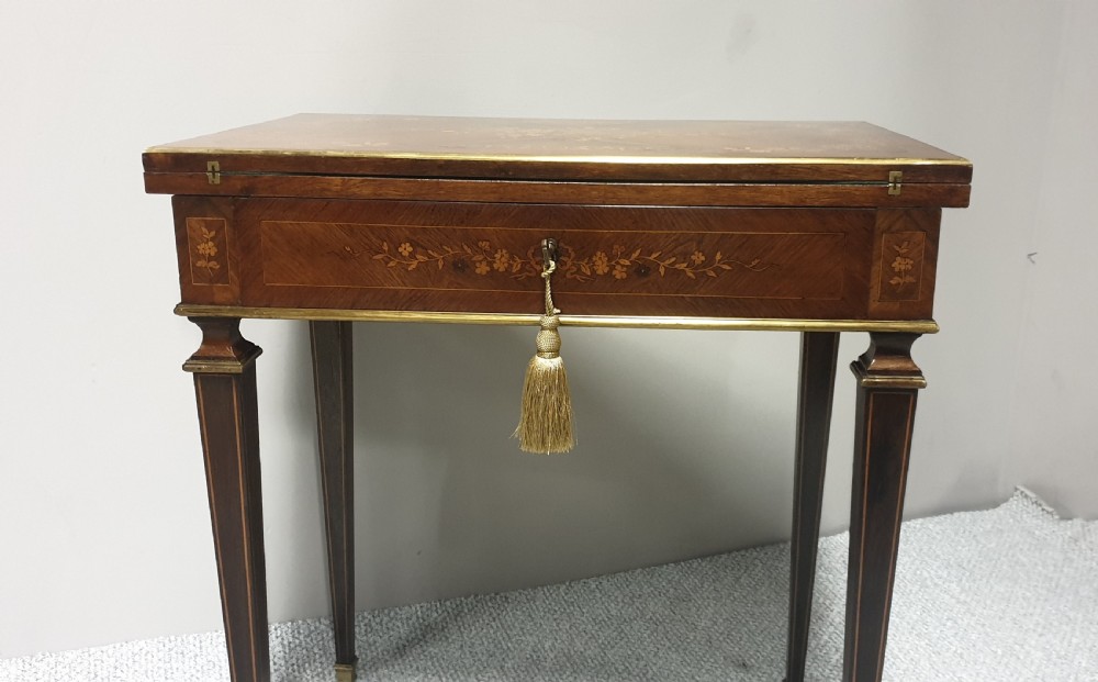 French Marquetry Games Writing Table View XVII