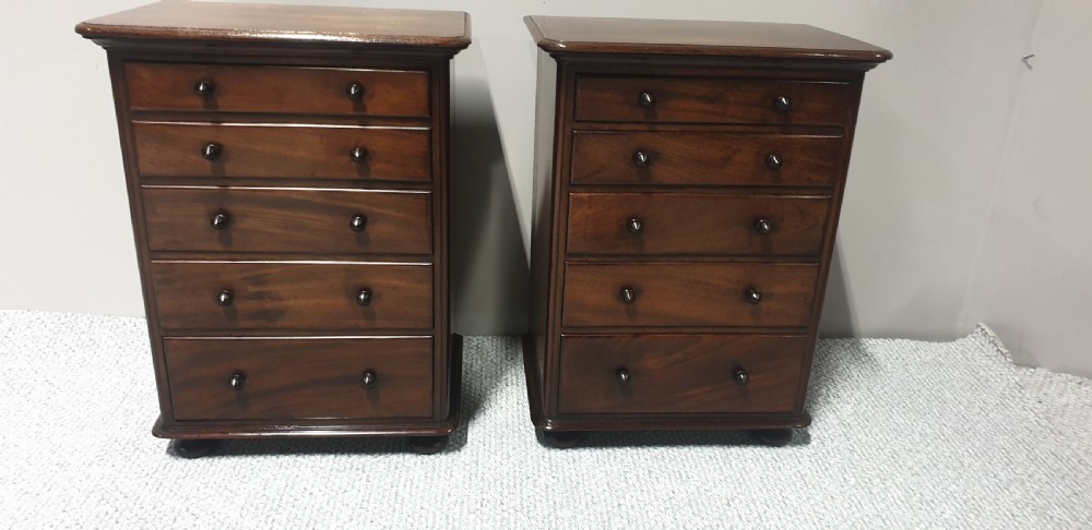 Pair Mahogany Bedside Chests of Drawers View II