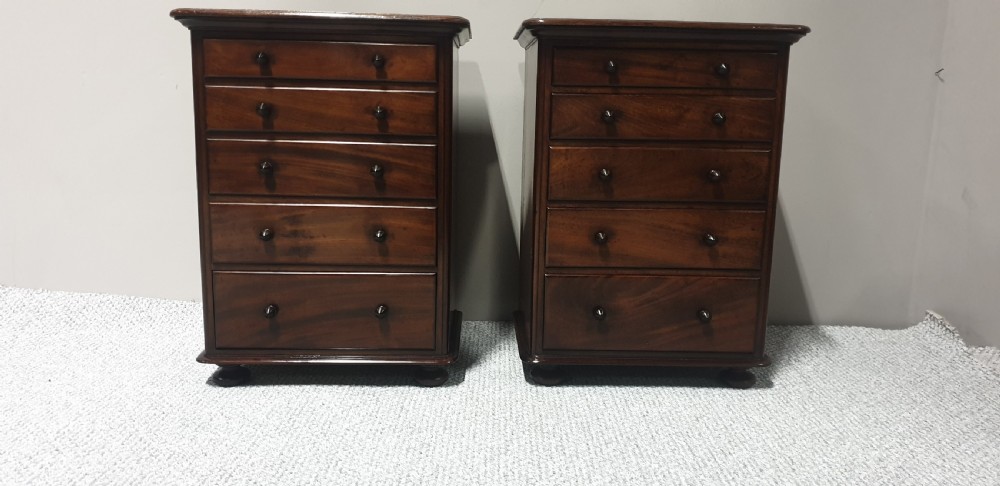 Pair Mahogany Bedside Chests of Drawers View III