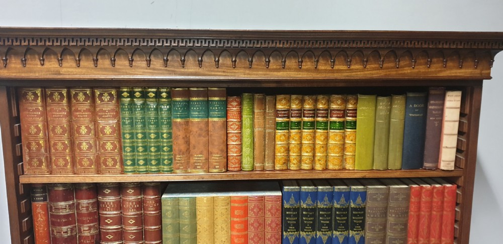 Superb Georgian Mahogany Open Bookcase View IV