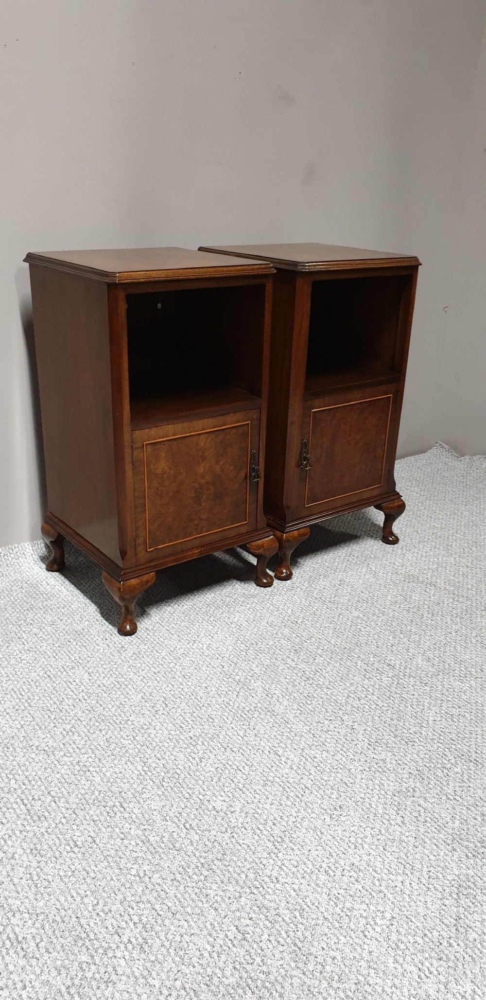 Pair Queen Anne Bedside Cabinets View II