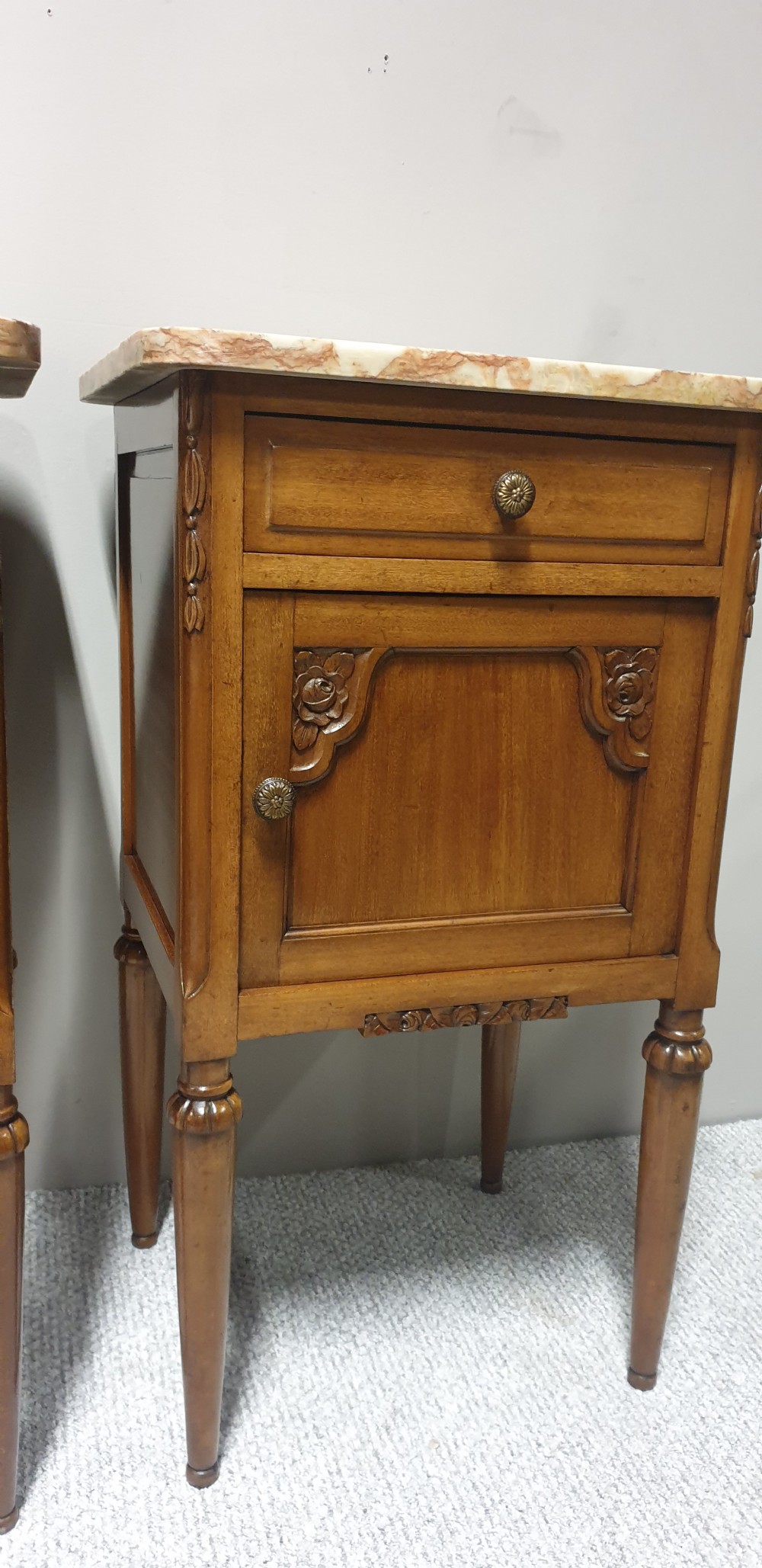 Pair Oversized French Bedside Cabinets  View VI