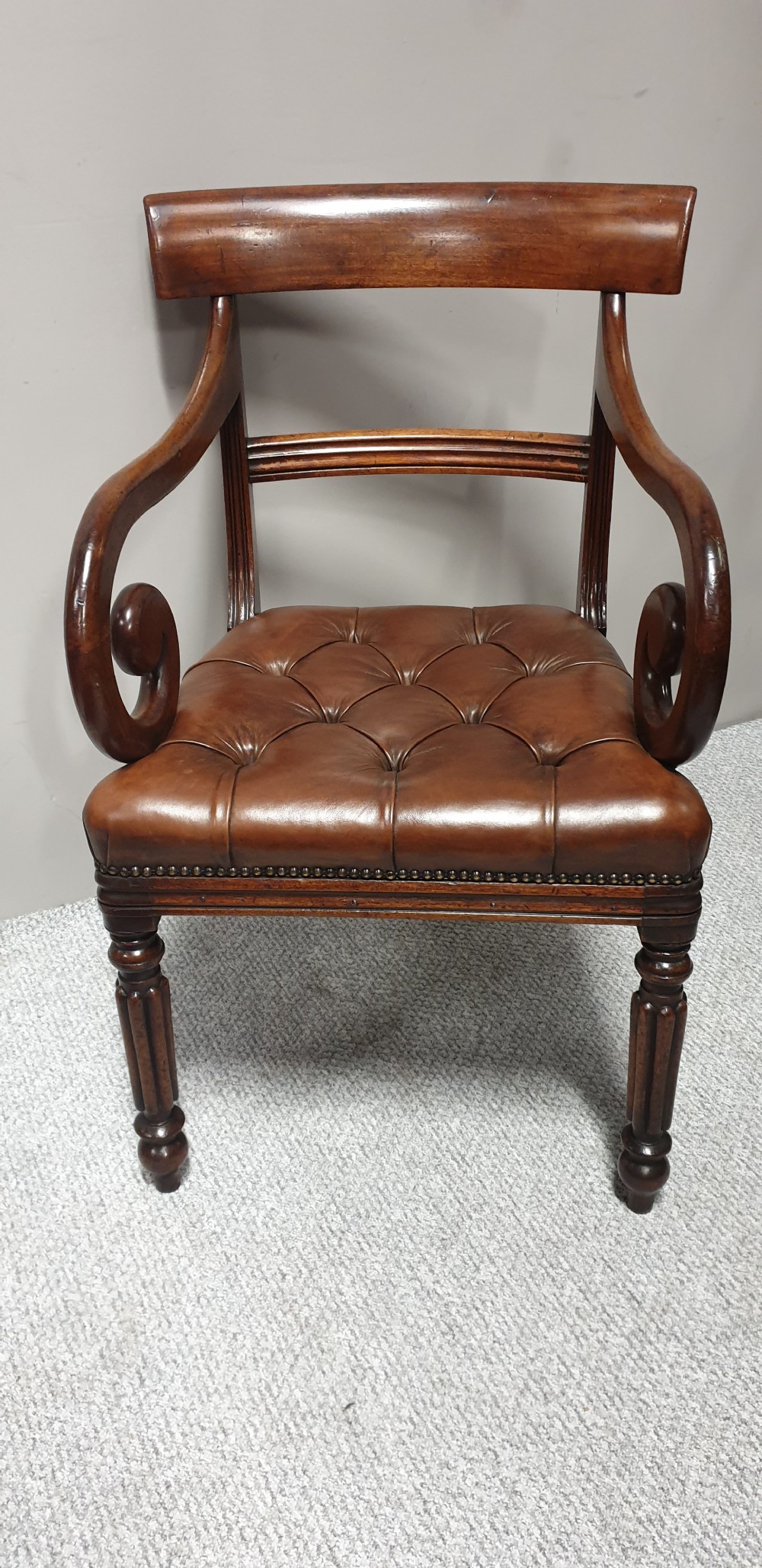 WILLIAM 4TH MAHOGANY DESK CHAIR  View II