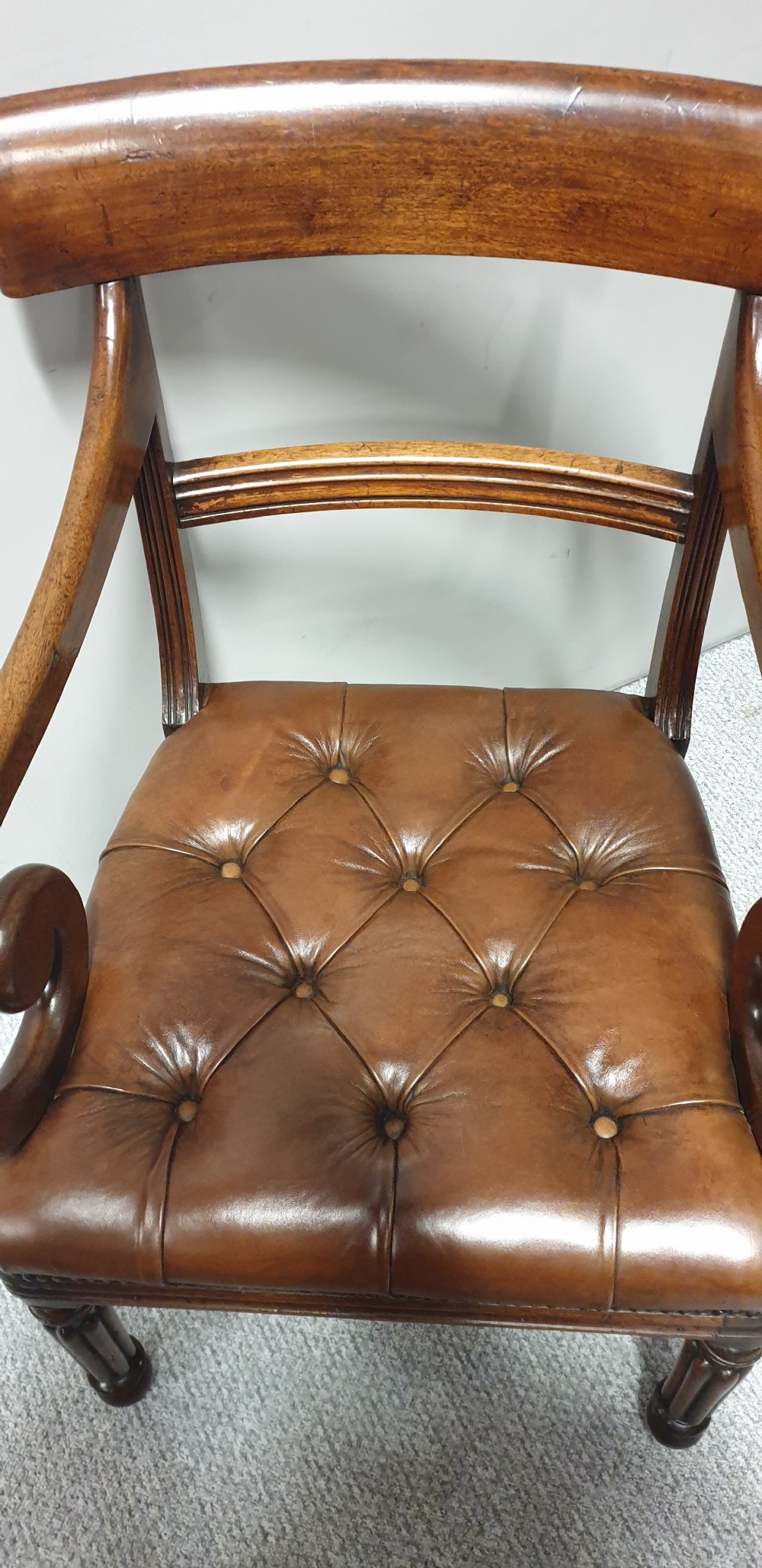 WILLIAM 4TH MAHOGANY DESK CHAIR 