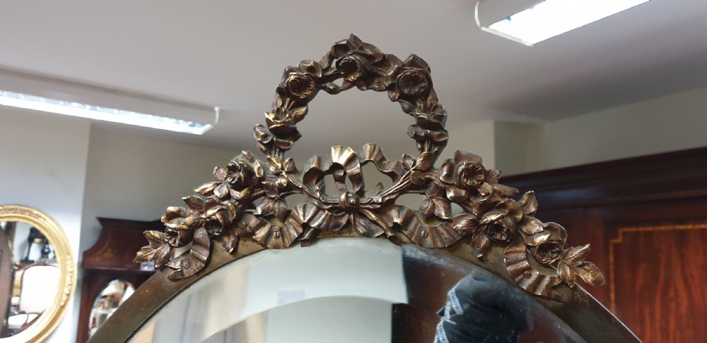 French Gilt Bronze Cheval Mirror View III
