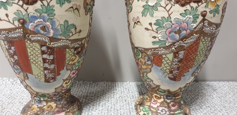 Large Pair Satsuma  Vases  View VI
