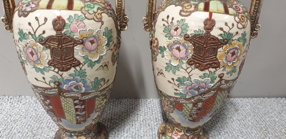 Large Pair Satsuma  Vases  View IX
