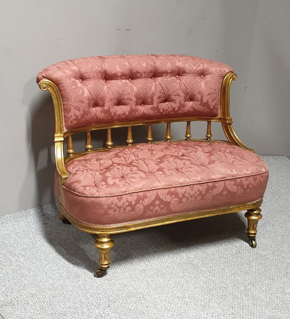 Pretty Victorian Gilt Sofa