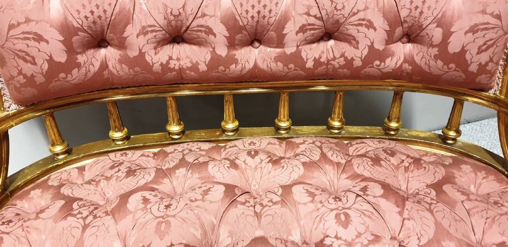Pretty Victorian Gilt Sofa View VII