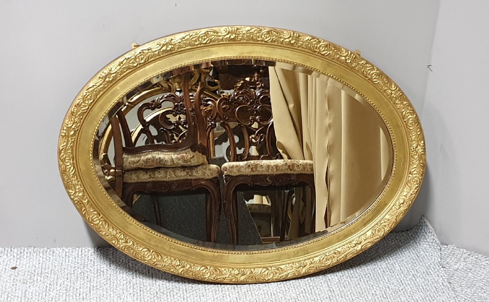 Large Victorian Oval Gilt Mirror  View II