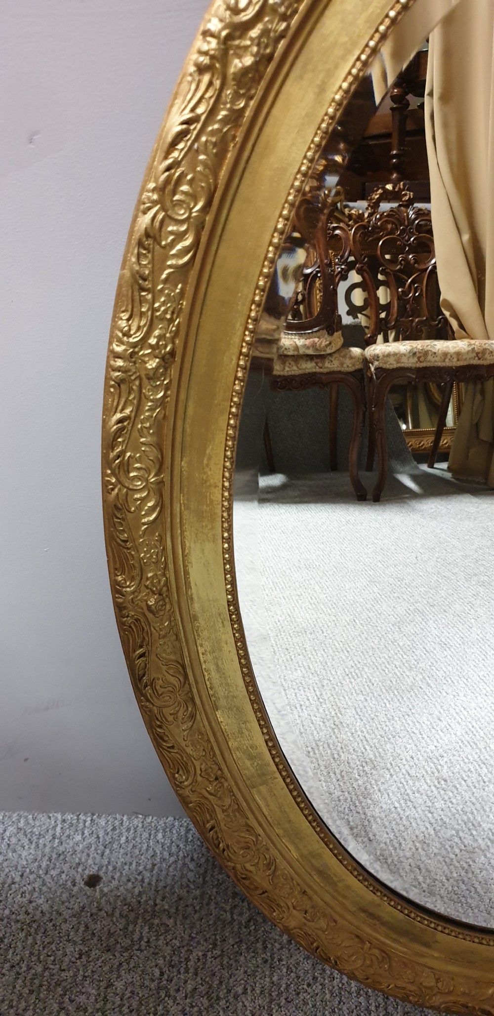 Large Victorian Oval Gilt Mirror  View IV
