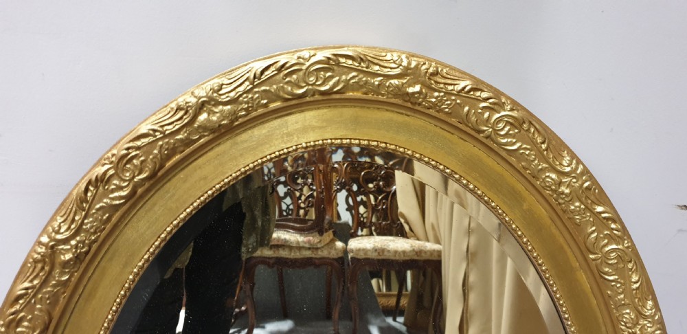 Large Victorian Oval Gilt Mirror  View V