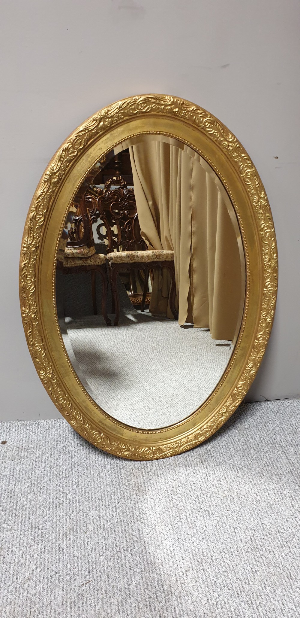 Large Victorian Oval Gilt Mirror  View VI