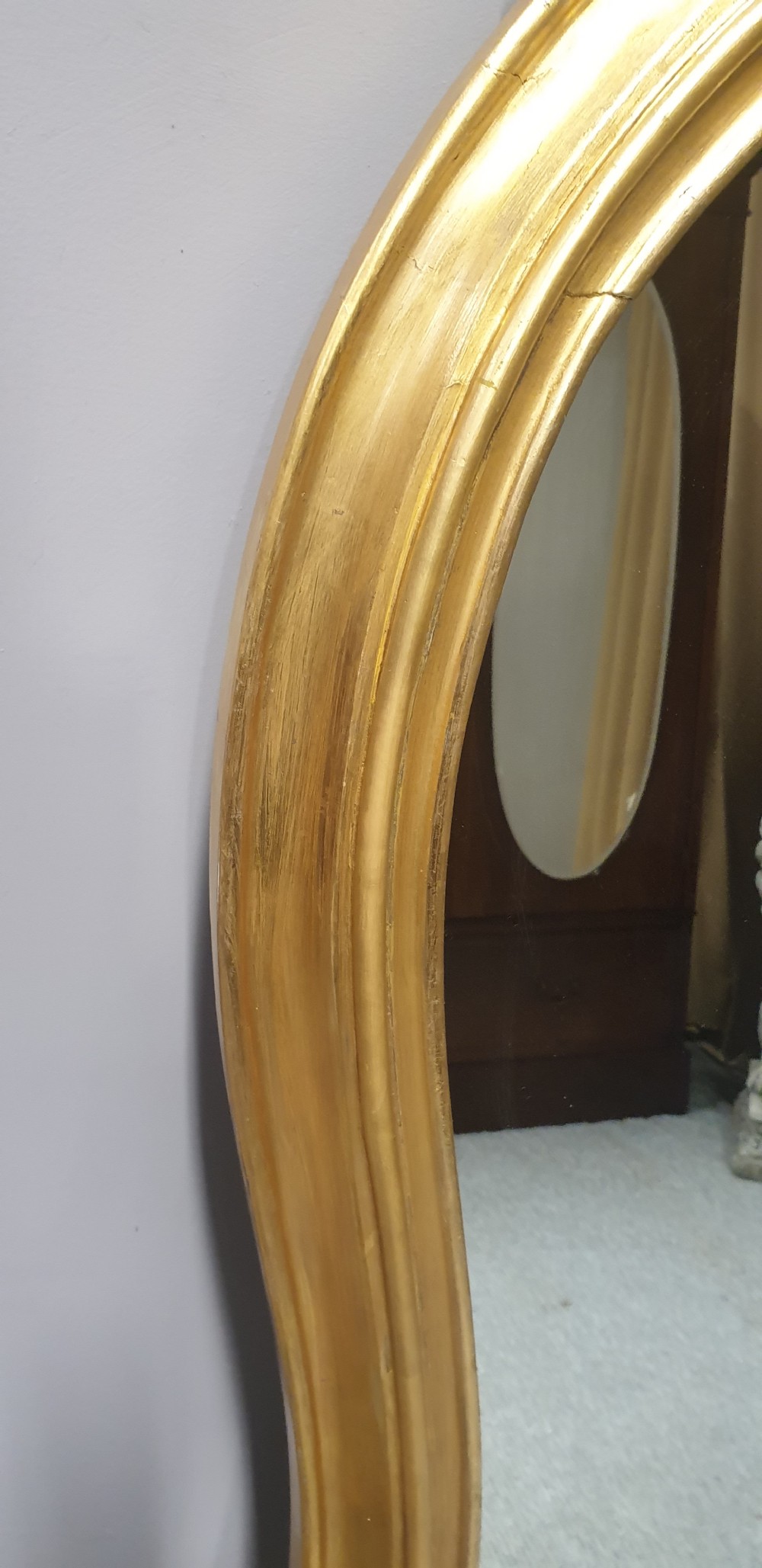 English Waisted Overmantle Mirror View II