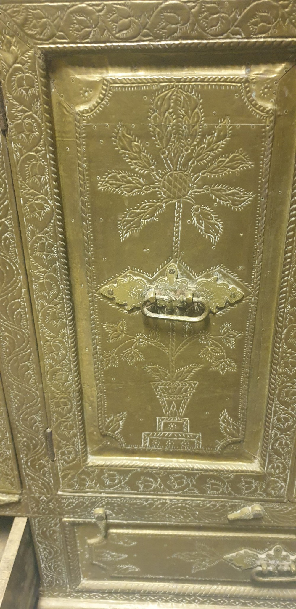 Outstanding Brass Side Cabinet Console View V