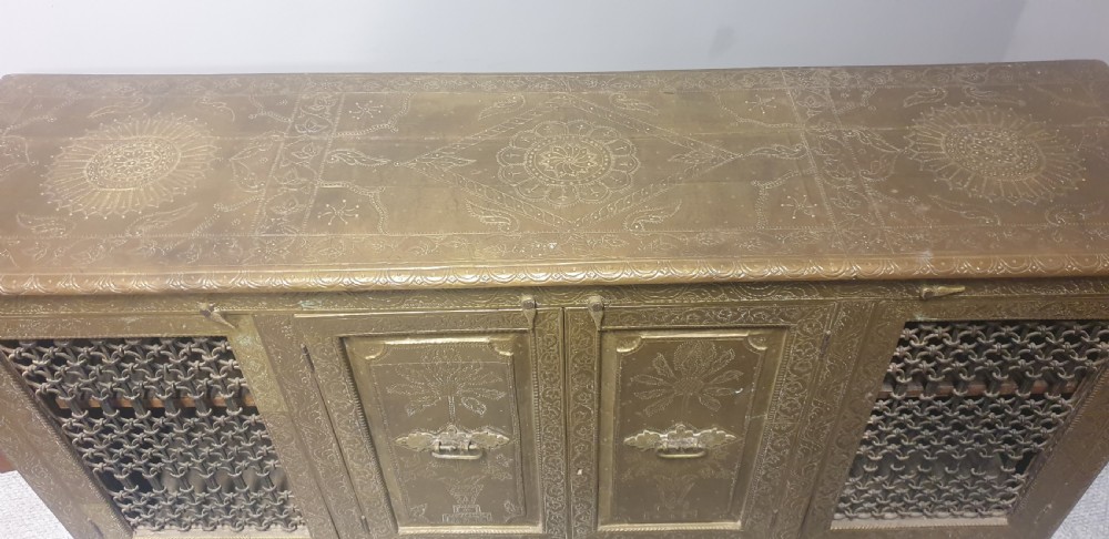 Outstanding Brass Side Cabinet Console View XIV