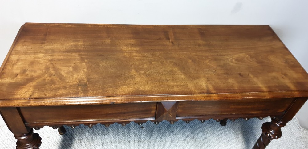 Victorian Gothic Mahogany Hall Console Table  View III