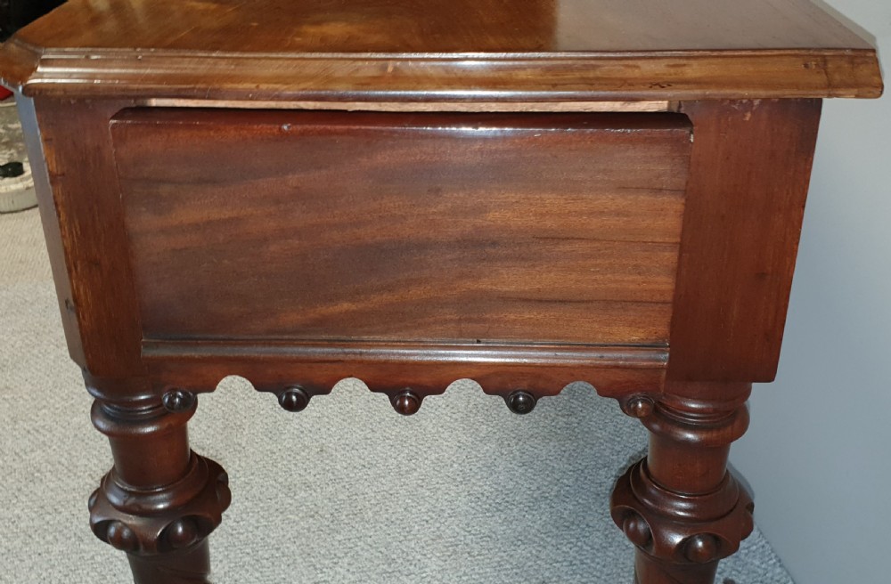 Victorian Gothic Mahogany Hall Console Table  View V
