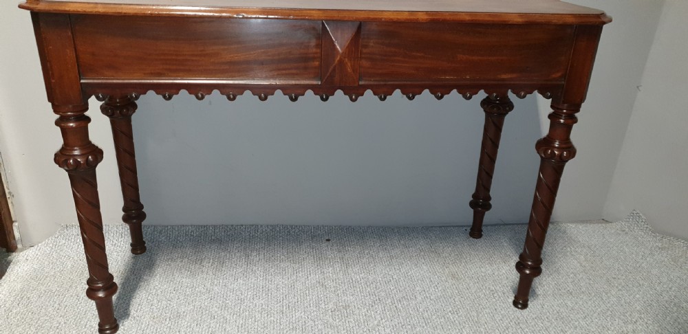 Victorian Gothic Mahogany Hall Console Table  View VI