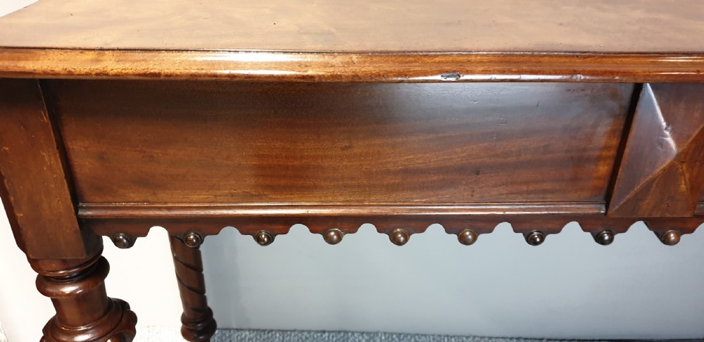 Victorian Gothic Mahogany Hall Console Table  View VIII