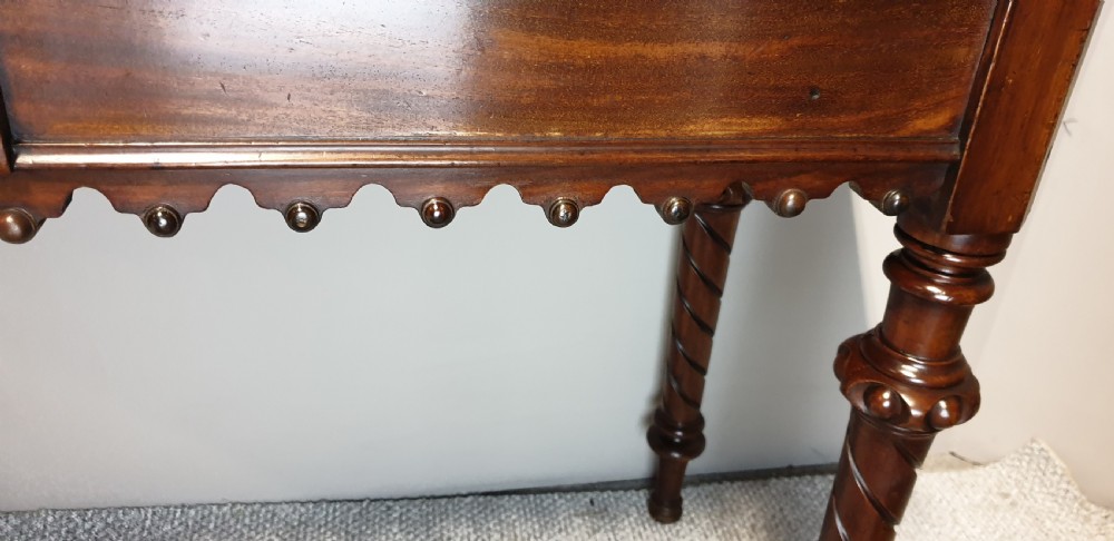 Victorian Gothic Mahogany Hall Console Table  View IX