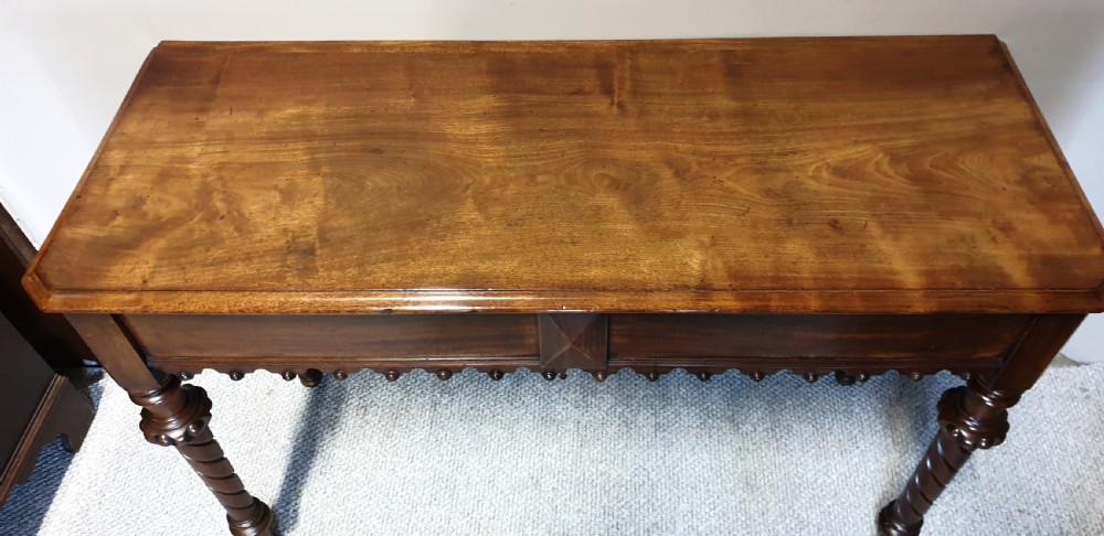 Victorian Gothic Mahogany Hall Console Table  View XI