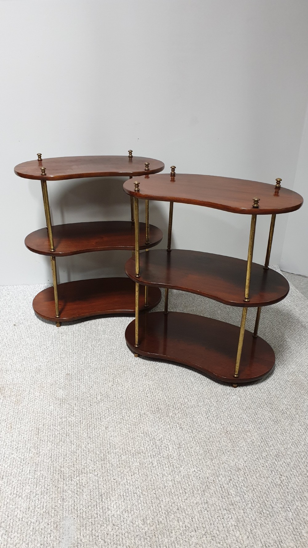 Pair Kidney Shaped Lamp Tables