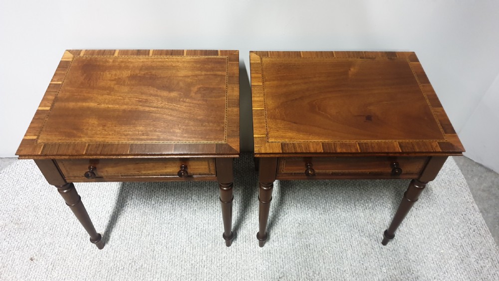 Pair Mahogany Bedside Lamp Tables View V
